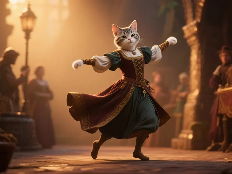 Lila's Leap: A Cat's Dance of Dreams